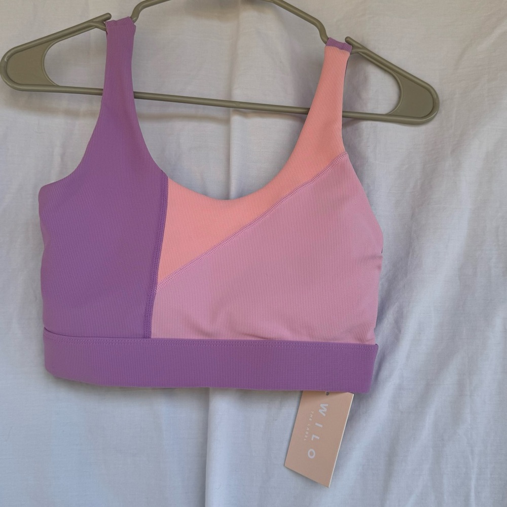 Will The Label Rib Color Block Sports Bra Top NWT
